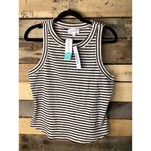 Kaileigh Tan And Black Tank Top Size Large